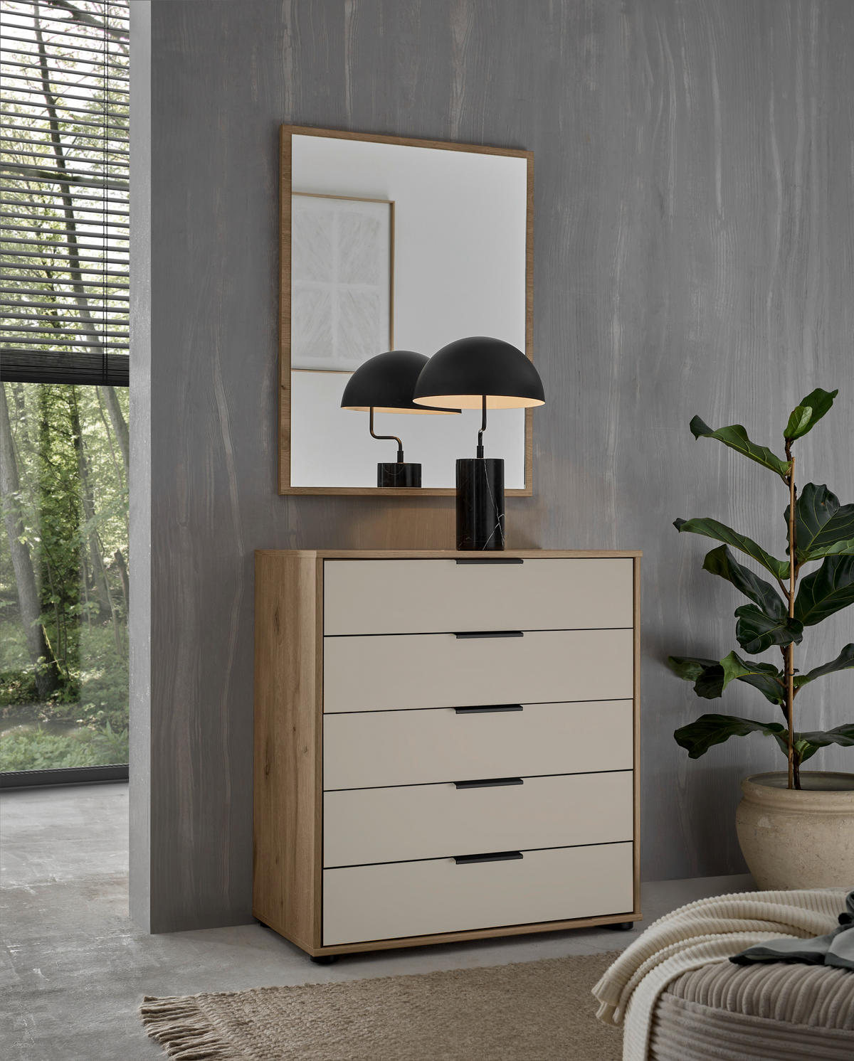 KOMMODE  in 80/86/43 cm  - Schieferfarben/Champagner, MODERN, Holzwerkstoff/Kunststoff (80/86/43cm) - Venda