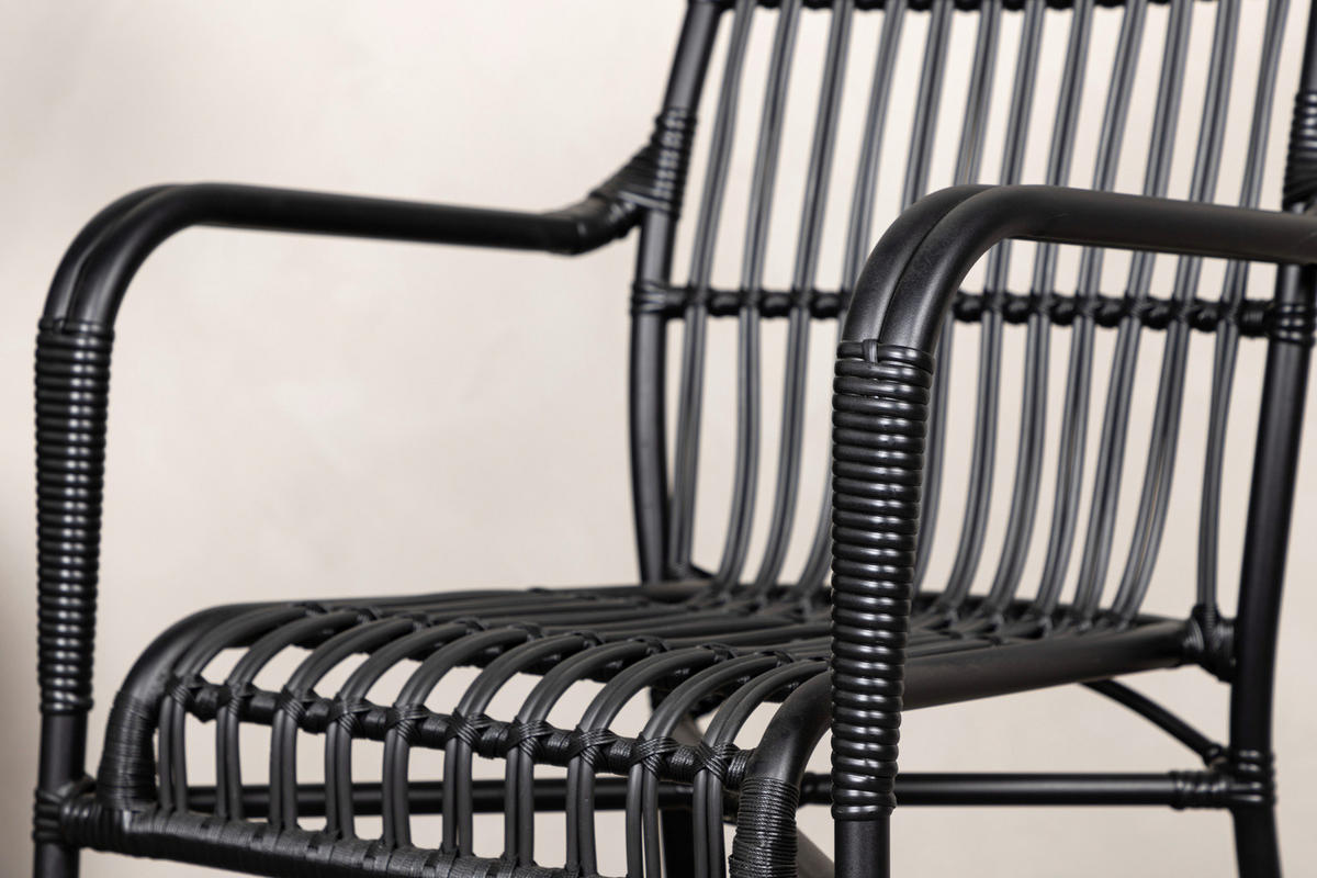 LOUNGESESSEL  - Schwarz, KONVENTIONELL, Kunststoff/Metall (57/90/64cm) - Gardenson