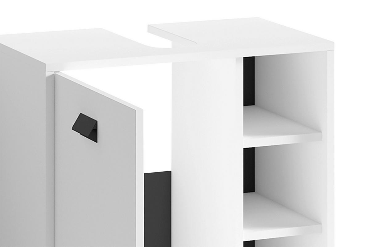 BADEZIMMER 2-teilig  in 60 cm  - Schwarz/Weiß, MODERN, Holzwerkstoff/Kunststoff (60cm) - MID.YOU