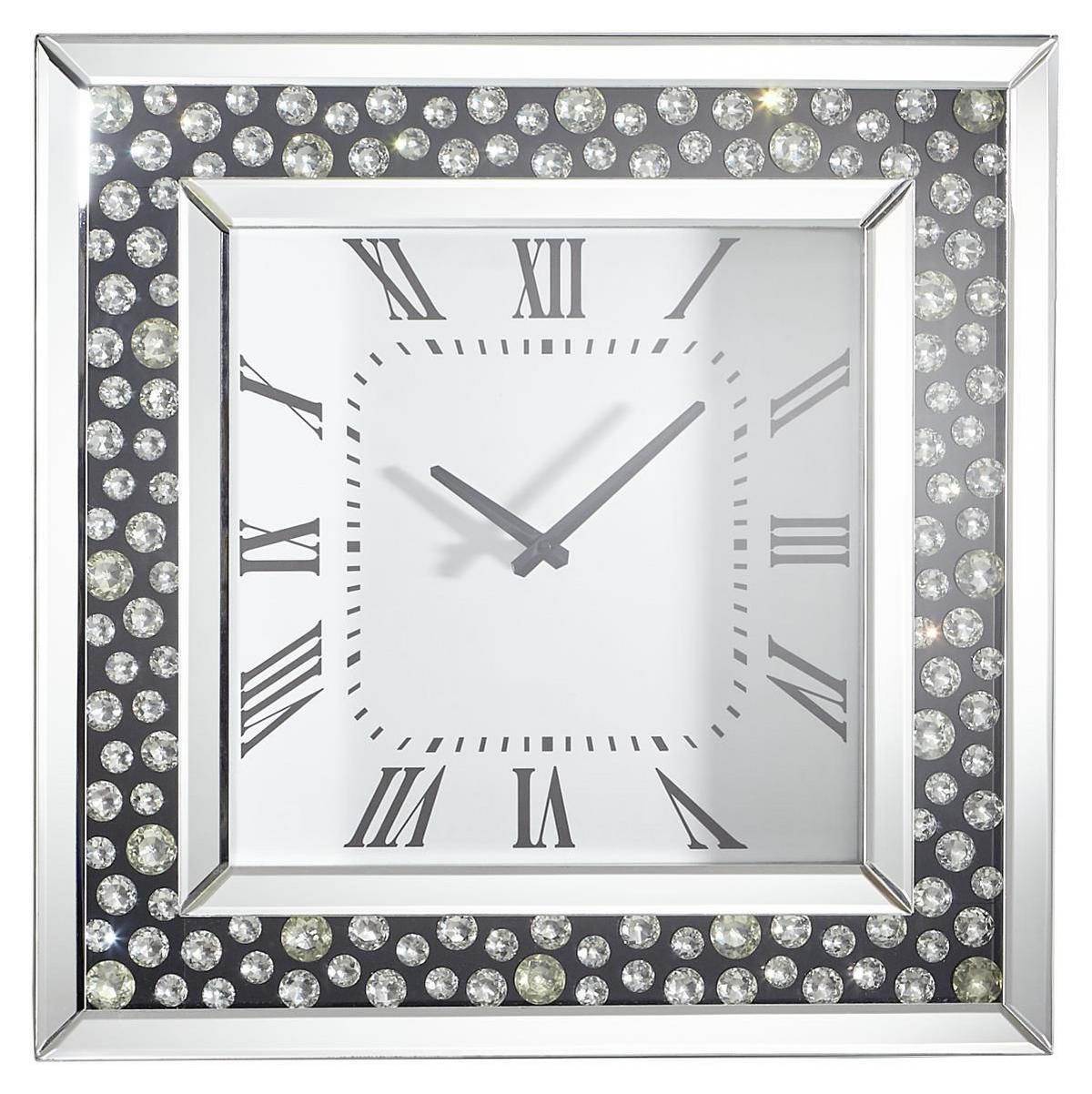 NÁSTĚNNÉ HODINY, černá, barvy stříbra, 50/50/5 cm - černá/barvy stříbra, Design, kompozitní dřevo/sklo (50/50/5cm) - Xora