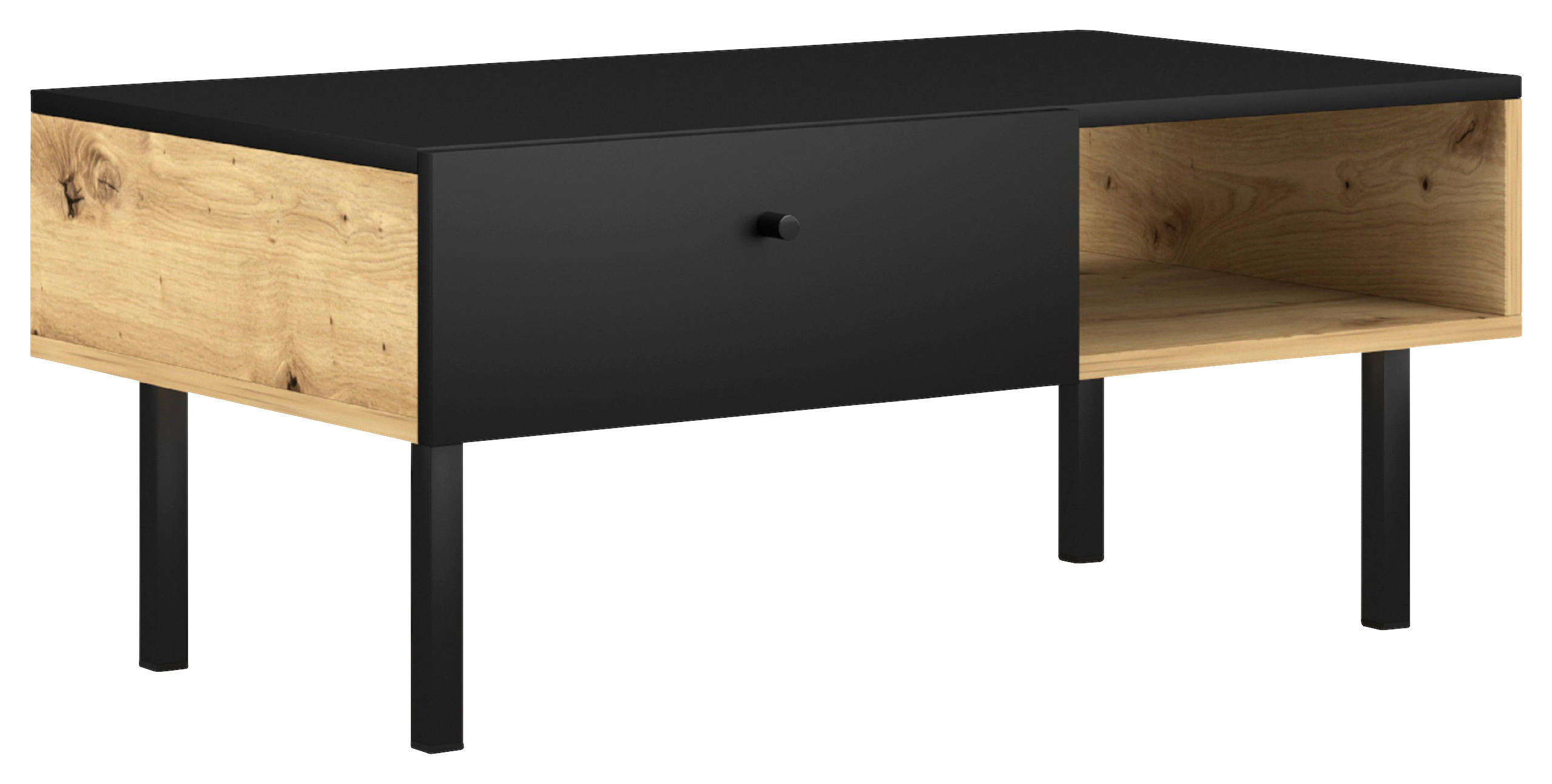 COUCHTISCH in Metall, Kunststoff, Holzwerkstoff 90/51,6/38 cm  - Schwarz/Weiß, Design, Holzwerkstoff/Kunststoff (90/51,6/38cm) - MID.YOU