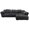 ECKSOFA in Chenille Schwarz  - Schwarz, Konventionell, Kunststoff/Textil (330/197cm) - MID.YOU