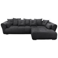 ECKSOFA in Chenille Schwarz  - Schwarz, Konventionell, Kunststoff/Textil (330/197cm) - MID.YOU