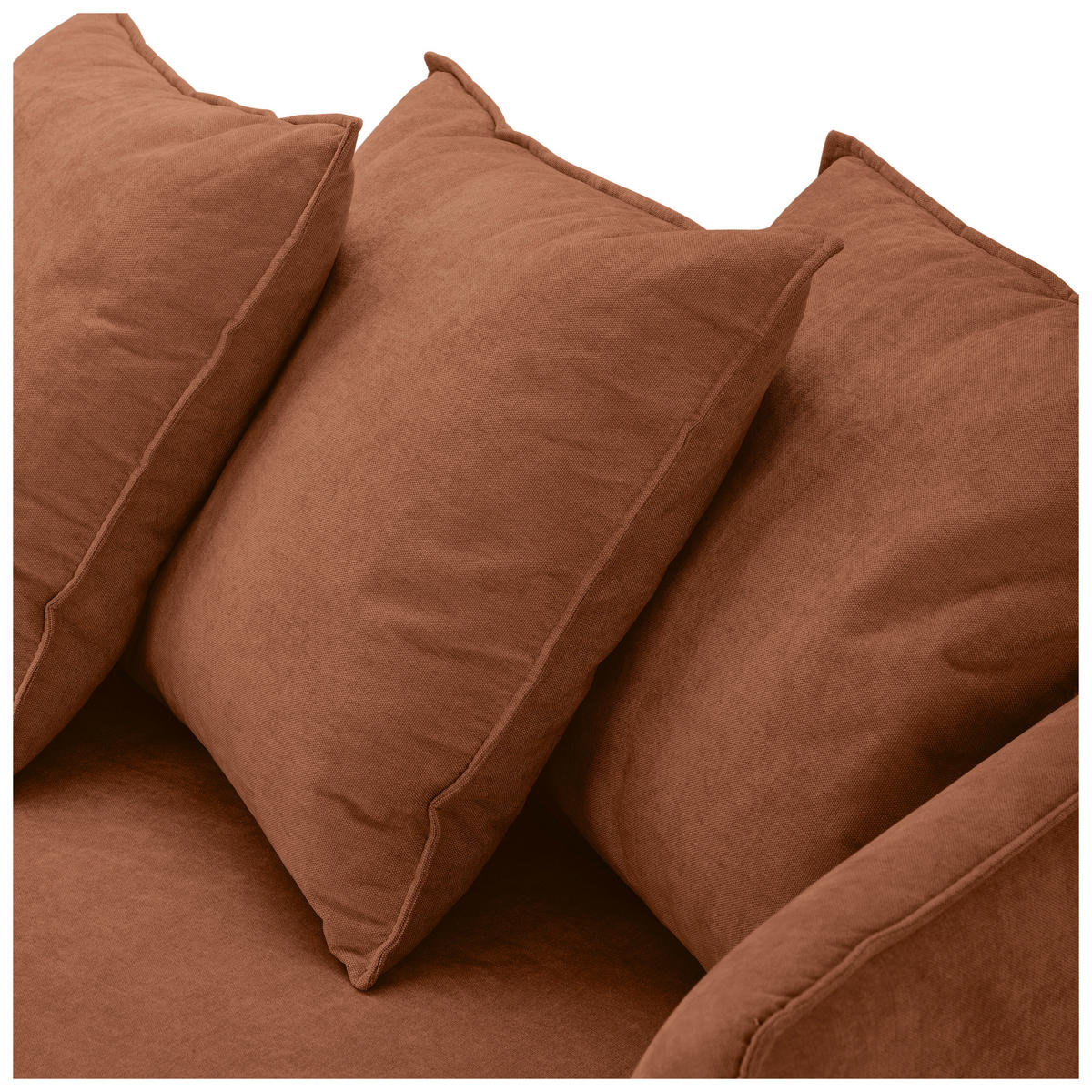 ECKSOFA Rostfarben Chenille  - Rostfarben/Buchefarben, KONVENTIONELL, Holz/Textil (162/276cm) - Carryhome