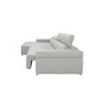 ECKSOFA DUA in Echtleder Beige  170/293 cm  - Chromfarben/Beige, Design, Leder/Metall (170/293cm) - Novel