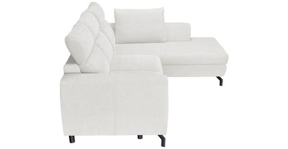 ECKSOFA Weiß Chenille  - Schwarz/Weiß, KONVENTIONELL, Textil/Metall (266/185cm) - Carryhome