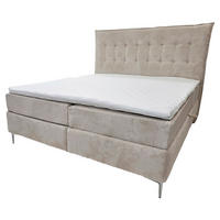 Pat Tapițat 180x200 Cm, 180/200 cm, bej - bej, Modern, lemn/textil (180/200cm) - Hom`in