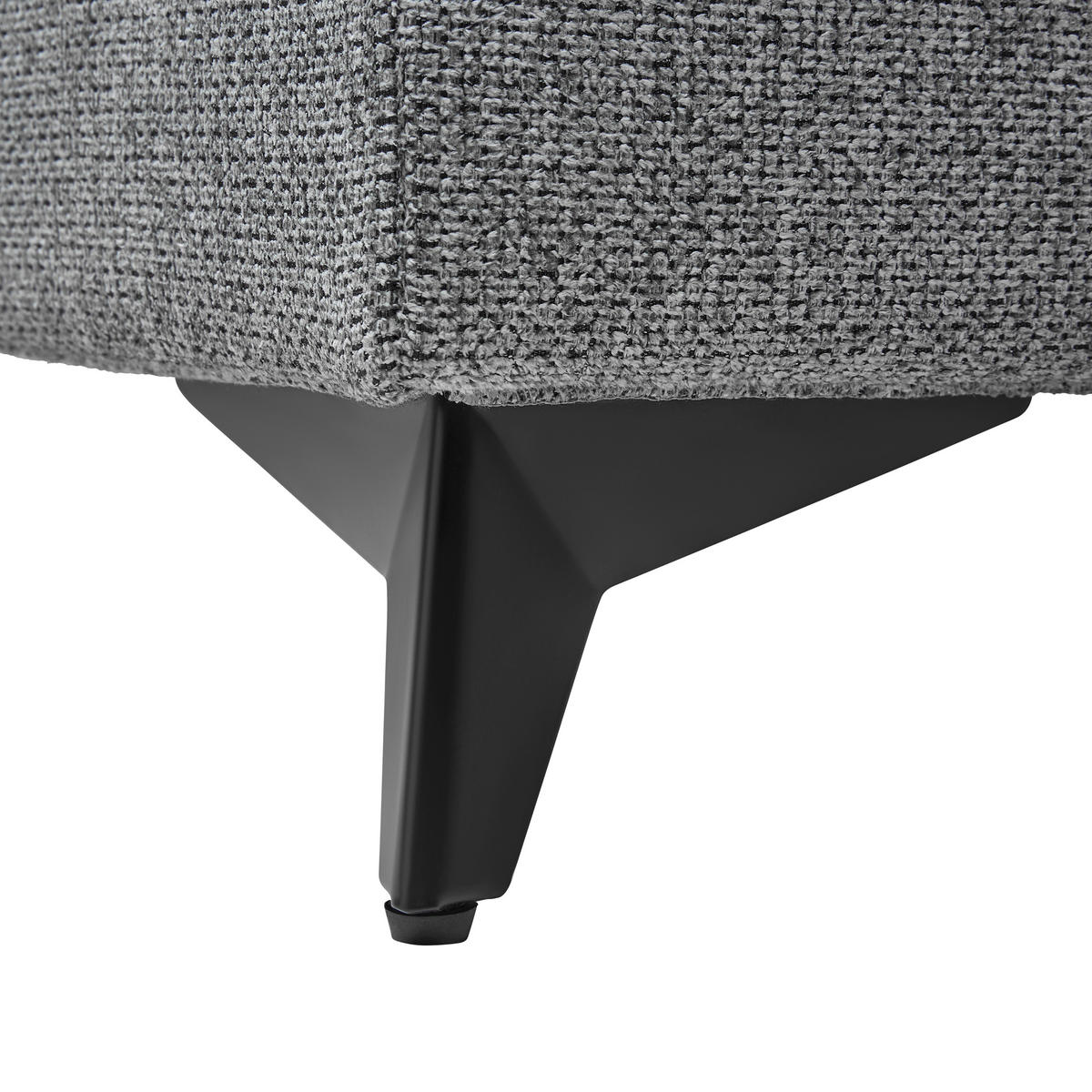 ECKSOFA Webstoff Grau  - Schwarz/Grau, Modern, Textil/Metall (250/189cm) - MID.YOU