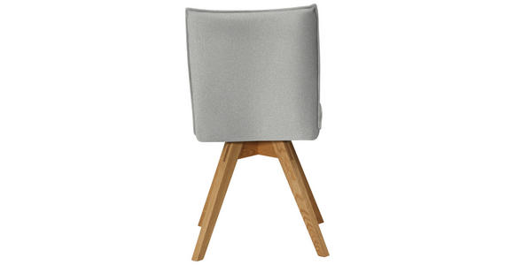 STUHL Samt Creme, Eichefarben Wildeiche massiv  - Eichefarben/Creme, KONVENTIONELL, Holz/Textil (60/91/61cm) - Moderano