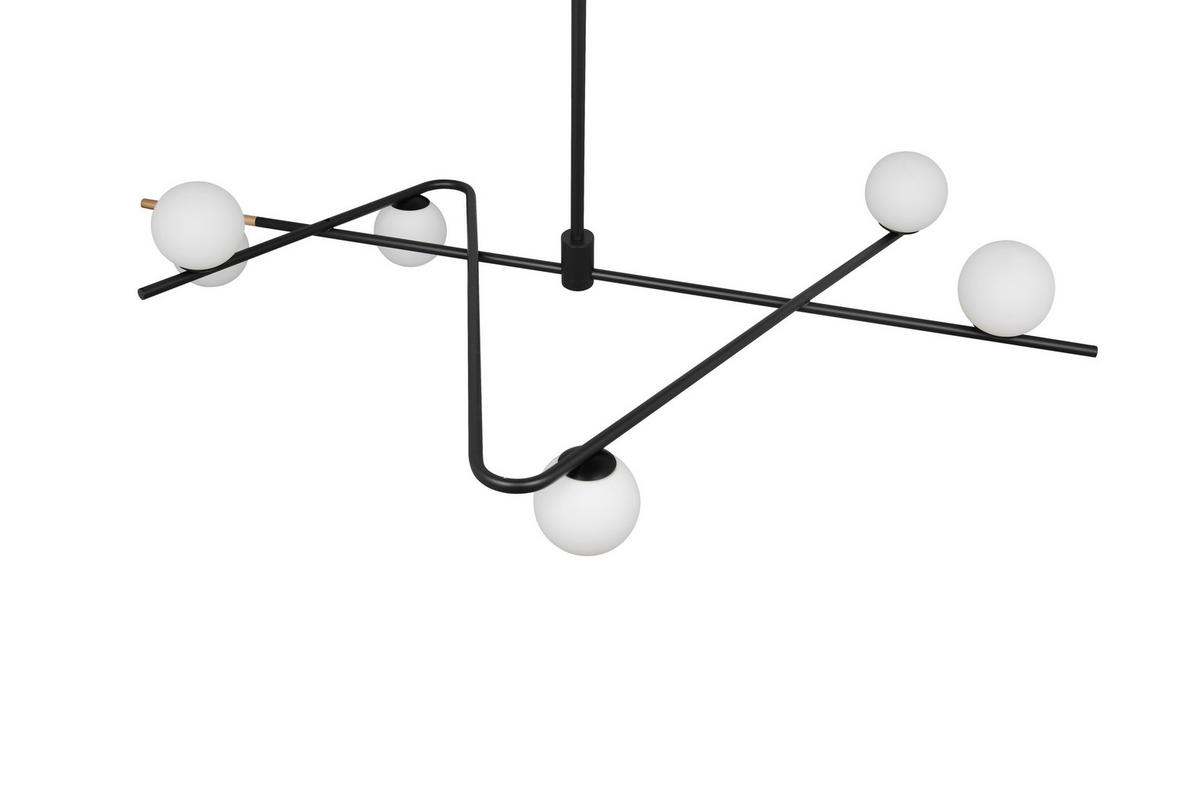 HÄNGELEUCHTE Flaming 120/73,5/195 cm   - Goldfarben/Schwarz, LIFESTYLE, Glas/Metall (120/73,5/195cm) - Trio Leuchten