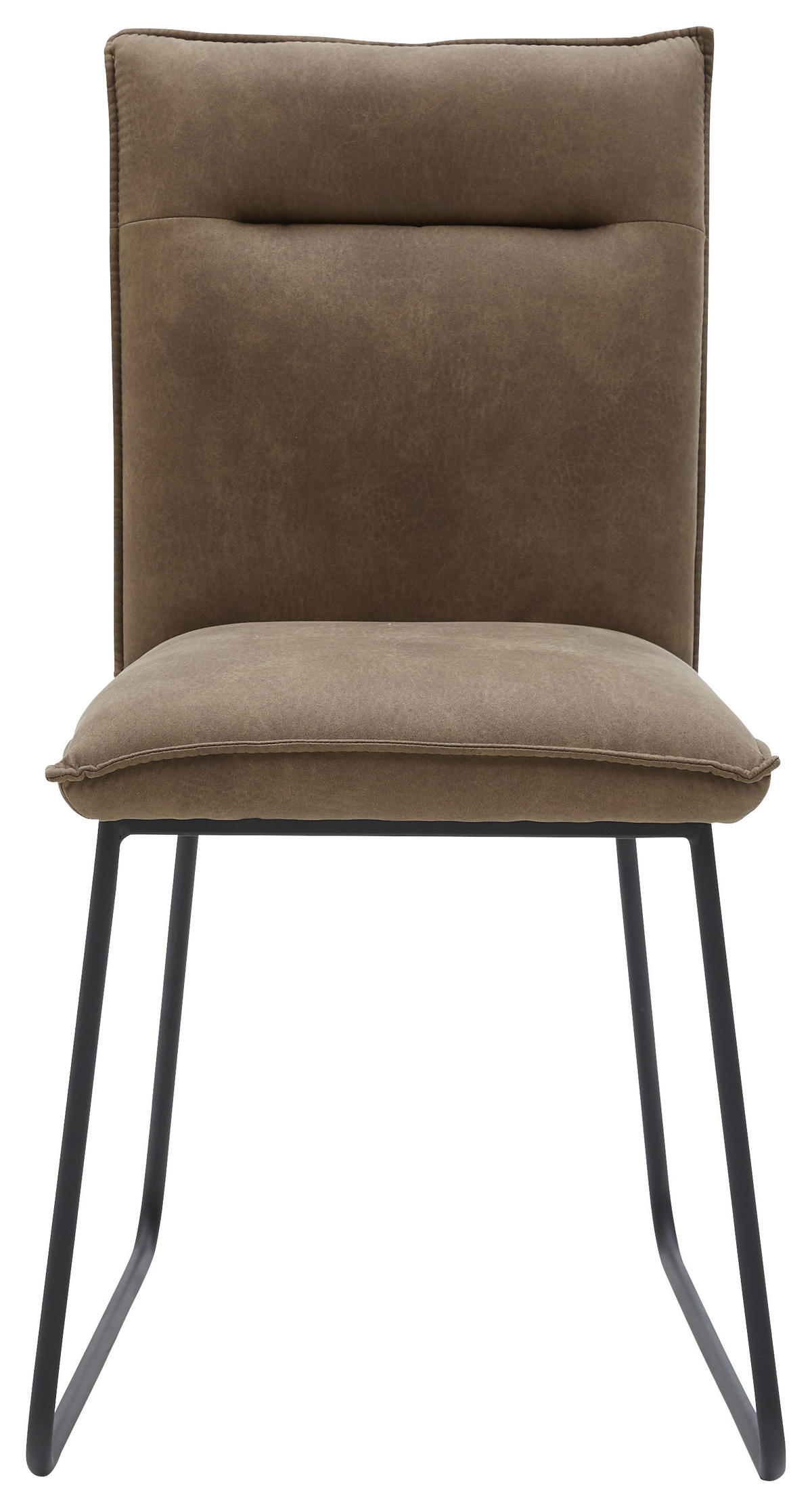 STUHL  in Mikrofaser Textil  - Schlammfarben/Schwarz, Design, Textil/Metall (47/87/62cm) - Valnatura