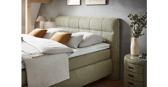 BOXSPRINGBETT 180/200 cm in Olivgrün - Schwarz/Olivgrün, KONVENTIONELL, Textil/Metall (180/200cm) - Dieter Knoll