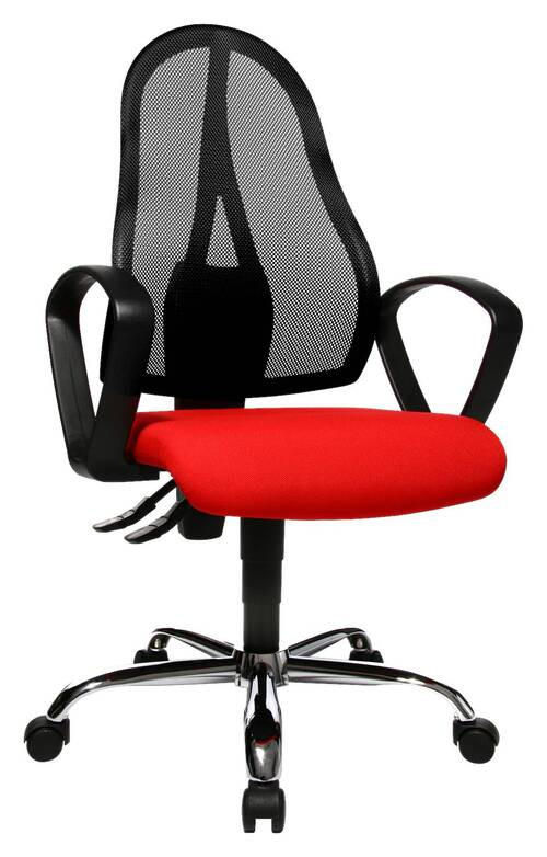 DREHSTUHL Netz Rot, Schwarz  - Rot/Schwarz, Design, Kunststoff/Textil (48/103-111/48cm) - Topstar
