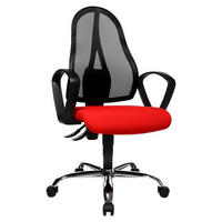 DREHSTUHL Netz Rot, Schwarz  - Rot/Schwarz, Design, Kunststoff/Textil (48/103-111/48cm) - Topstar
