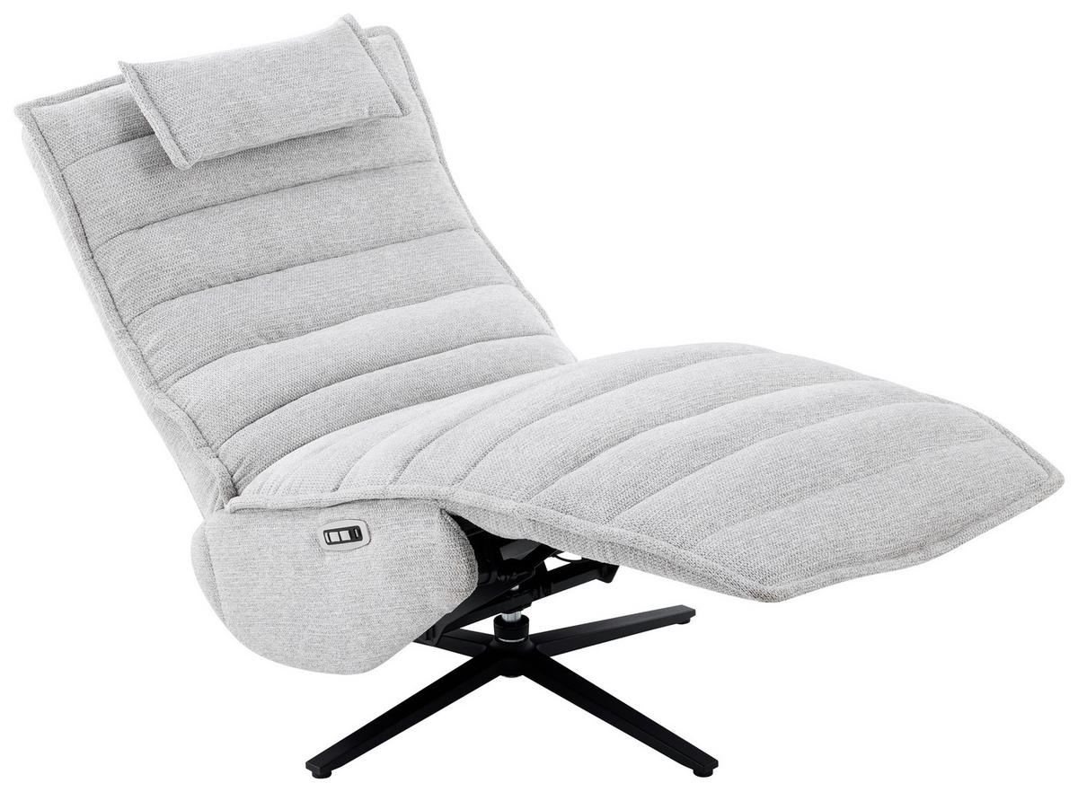 RELAXSESSEL Metall, Textil Schwarz, Greige  - Greige/Schwarz, Design, Textil/Metall (68/108/84cm) - Stylife