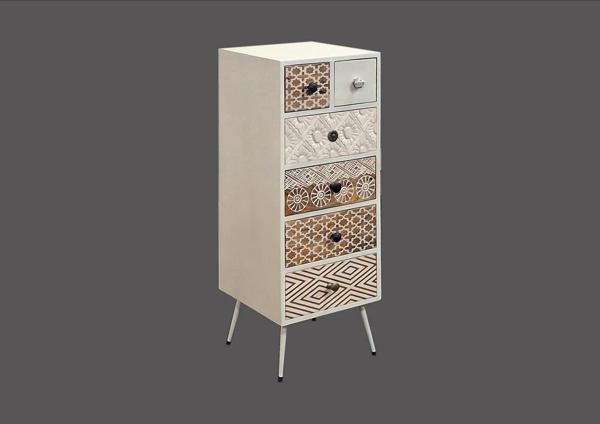 Comodă 40/108/35 cm  - alb/auriu, Lifestyle, metal/lemn (40/108/35cm) - Landscape