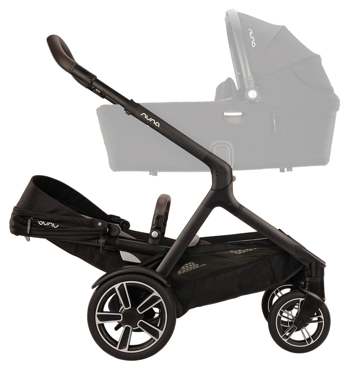 GESCHWISTERWAGEN DEMI NEXT  - Schwarz, Basics, Textil/Metall (98/62/112cm) - Nuna