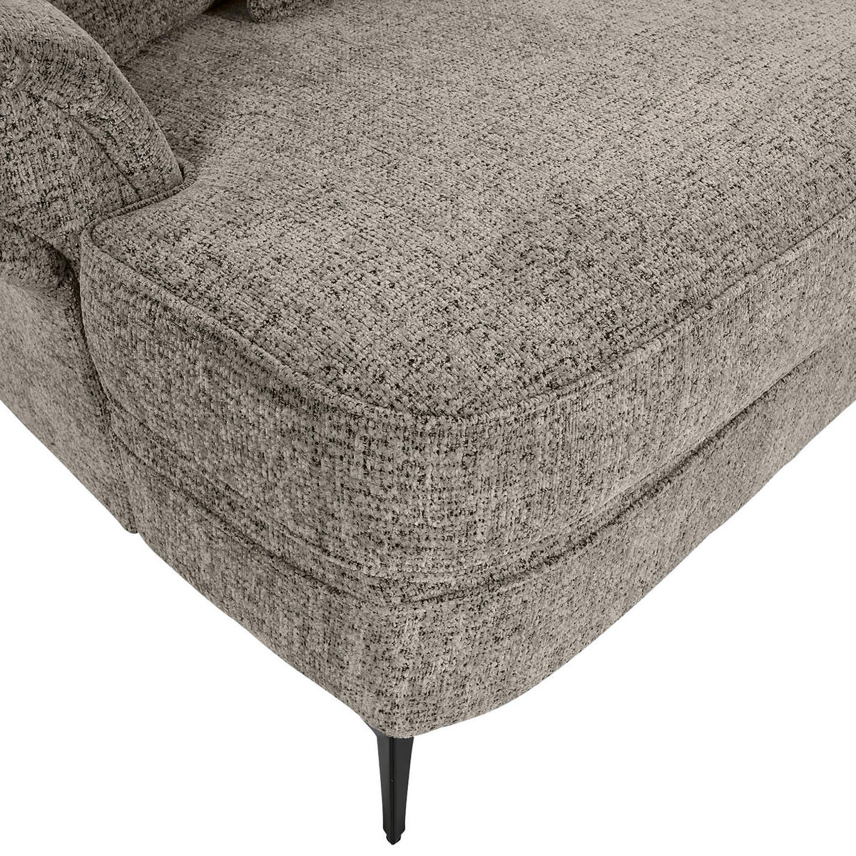 XXL-SESSEL in Chenille Graubraun  - Graubraun/Schwarz, Romantik / Landhaus, Textil/Metall (125/102/137cm) - Landscape