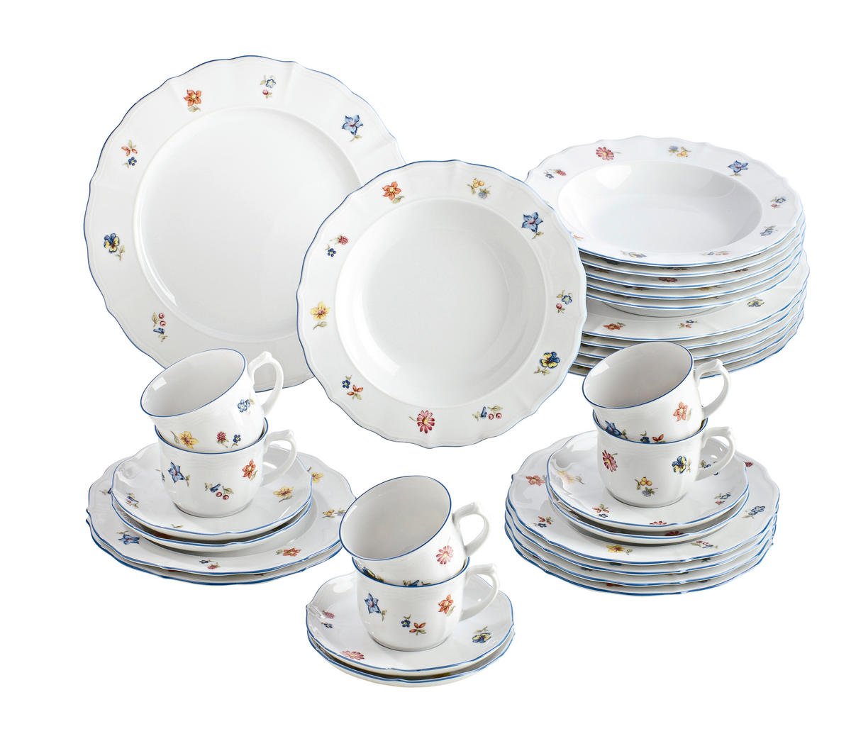 KOMBISERVICE Weiß 30-teilig 6 Personen  - Weiß, Basics, Keramik (36.3/29.8/28.5cm) - Seltmann Weiden