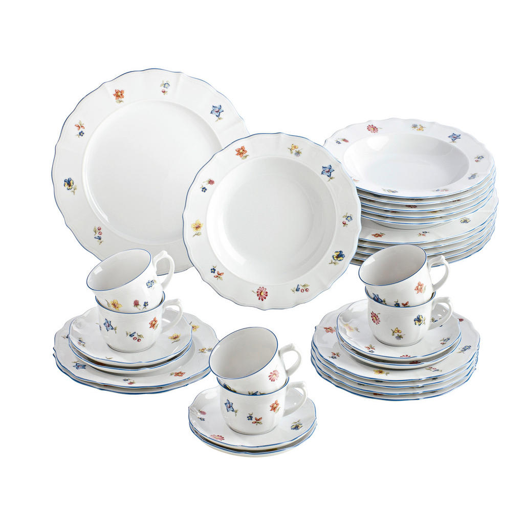 Seltmann Weiden KOMBINOVANÝ SERVIS 30-dielne, porcelán keramika