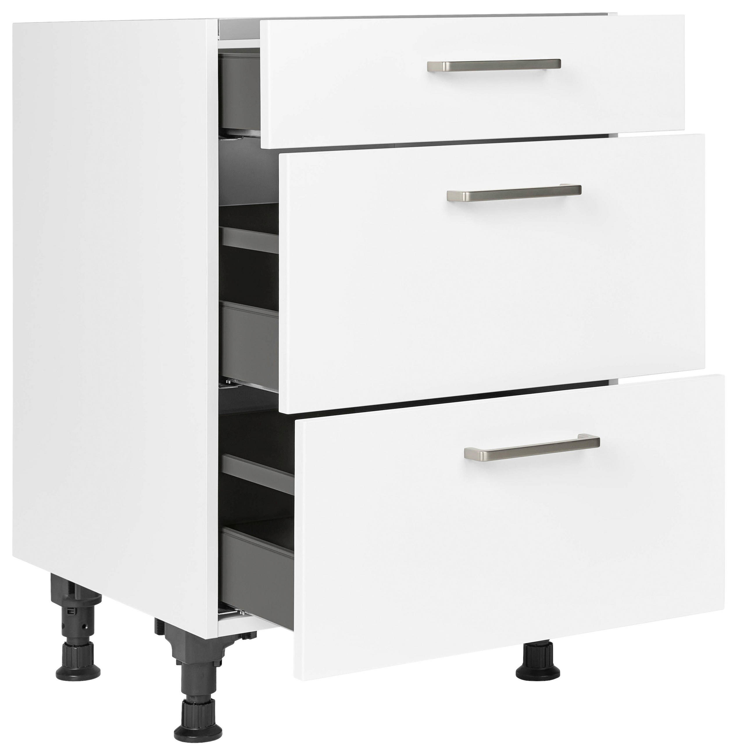 KOCHFELDUMBAUSCHRANK 60/87/56 cm  in Weiß  - Edelstahlfarben/Weiß, MODERN, Holzwerkstoff/Metall (60/87/56cm) - Nobilia