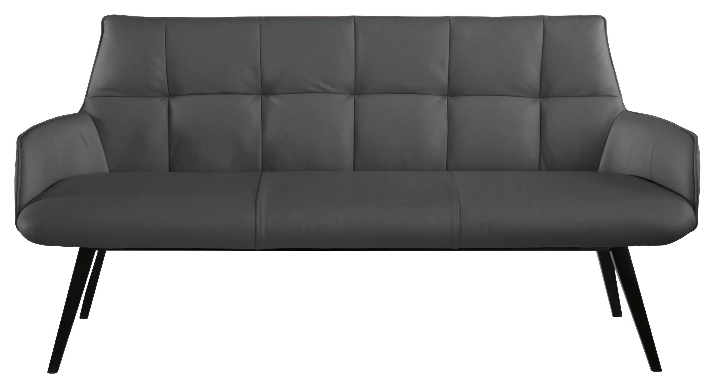 Thumbnail - Novel Sitzbank, Anthrazit, Holz, Leder, Echtleder, Color-Finish-Leder, Rauleder, Buche, massiv, 3-Sitzer, 160x89.5x64 cm...