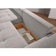 Ecksofa mit Funktion Grau Flachgewebe Zierkissen, Rückenkissen, Bettkasten, Schlaffunktion, Rücken echt, Liegefläche im Originalstoff  - Schwarz/Grau, KONVENTIONELL, Kunststoff/Textil (190/277cm) - Carryhome