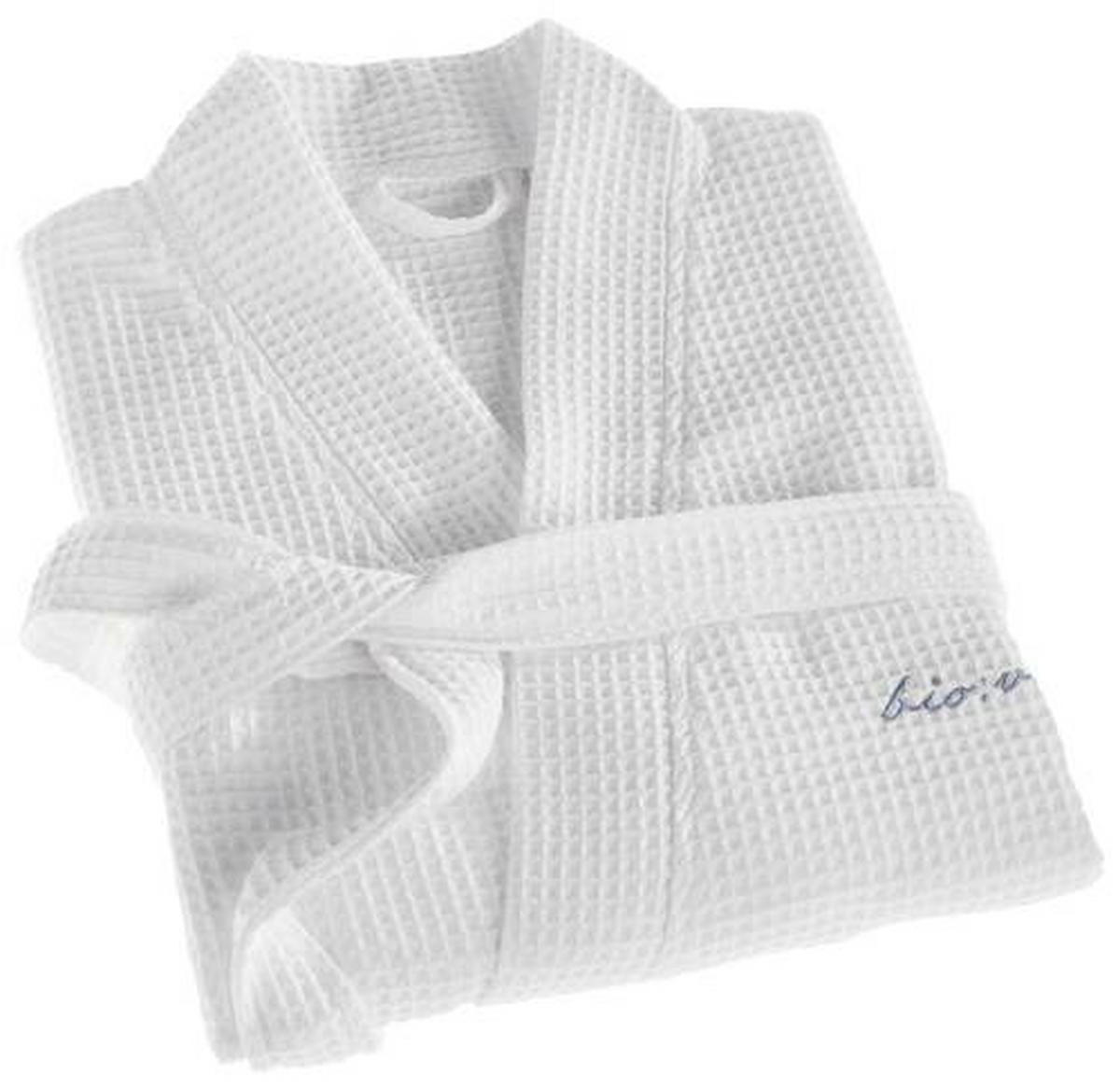 BADEMANTEL  - Hellgrau/Weiß, Basics, Textil (XLnull) - Bio:Vio