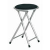 KLAPPHOCKER Lederlook Schwarz, Alufarben  - Alufarben/Schwarz, Design, Textil/Metall (30/45/30cm) - Carryhome