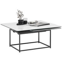 COUCHTISCH in Metall, Keramik 132/108/40 cm  - Weiss/Anthrazit, Design, Keramik/Metall (132/108/40cm) - Naos