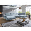 WOHNLANDSCHAFT in Webstoff Hellblau  - Schwarz/Hellblau, Design, Textil/Metall (180/344/208cm) - Dieter Knoll