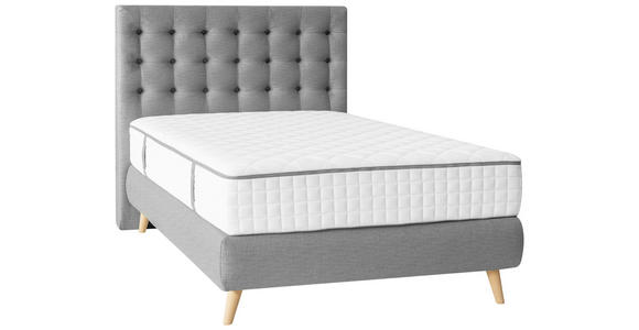 BOXSPRINGBETT 120/200 cm  in Hellgrau  - Hellgrau, Design, Holz/Textil (120/200cm) - Carryhome