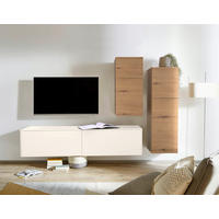 WOHNWAND 3-teilig  in Eichefarben, Hellbraun, Magnolie  234/174/37 cm  - Hellbraun/Eichefarben, Design, Holzwerkstoff (234/174/37cm) - Celina Home