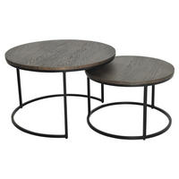 SOFFBORD SET i trä, metall 60/47/60/47/38/31 cm  - svart/mörkbrun, Design, metall/trä (60/47/60/47/38/31cm) - Best Price
