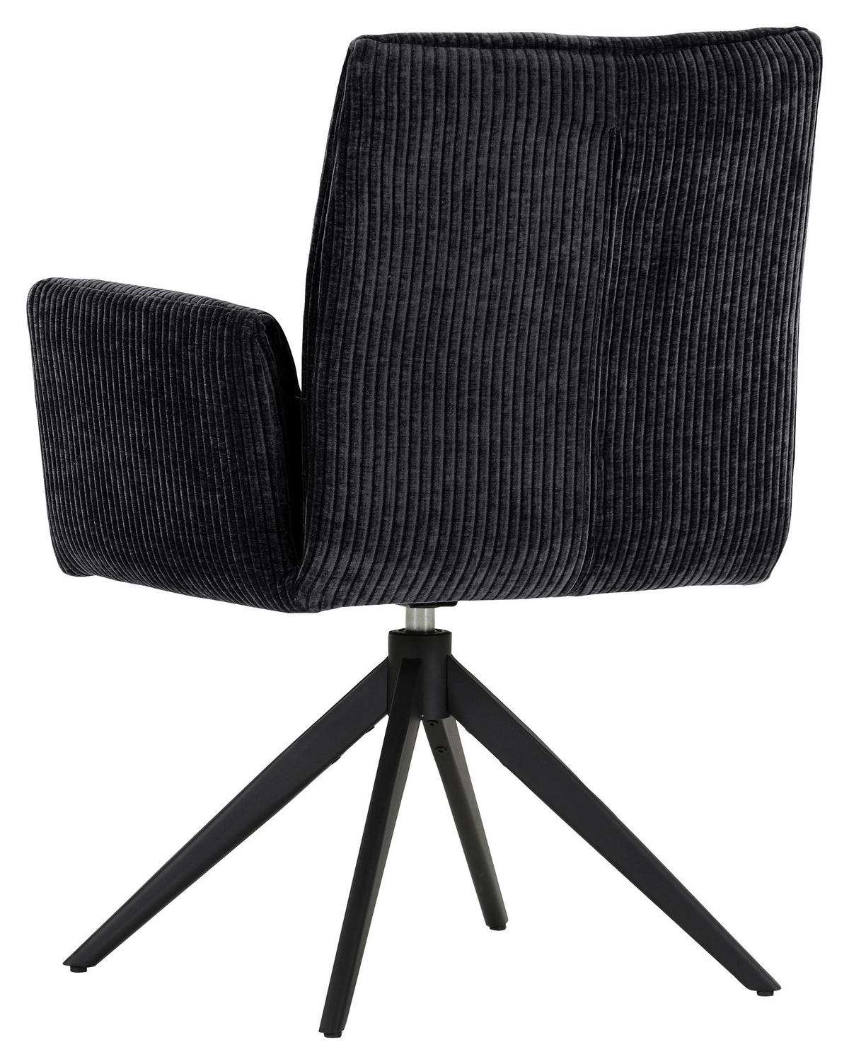 ARMLEHNSTUHL  in Cord  - Graphitfarben/Schwarz, Design, Textil/Metall (65/90/60cm) - Novel