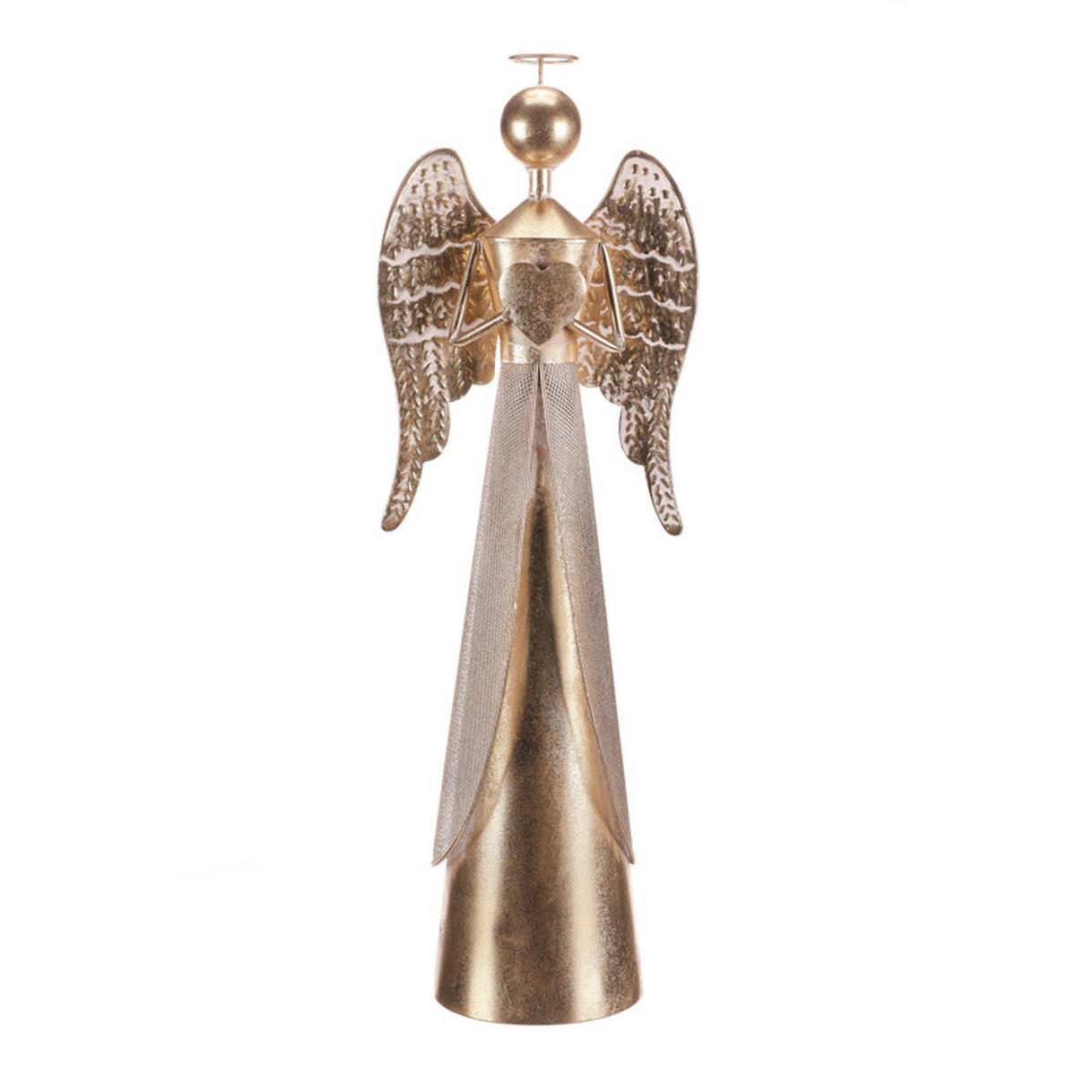 DEKORAČNÝ ANJEL - zlatá, Basics, kov (23/70/16cm)