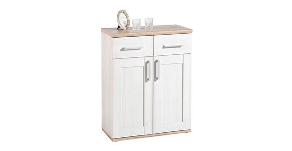 KOMMODE in 76/91/38 cm - Silberfarben/Weiß, Design, Holzwerkstoff/Kunststoff (76/91/38cm) - Xora