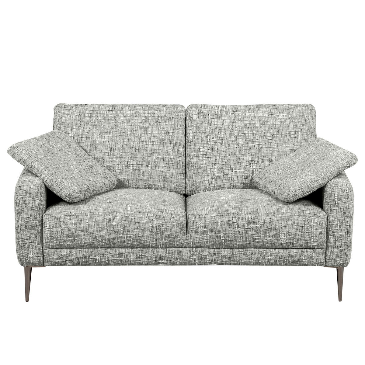 2-SITZER-SOFA Webstoff Grau  - Schwarzchrom/Grau, Design, Textil/Metall (157/85/92cm) - Livetastic