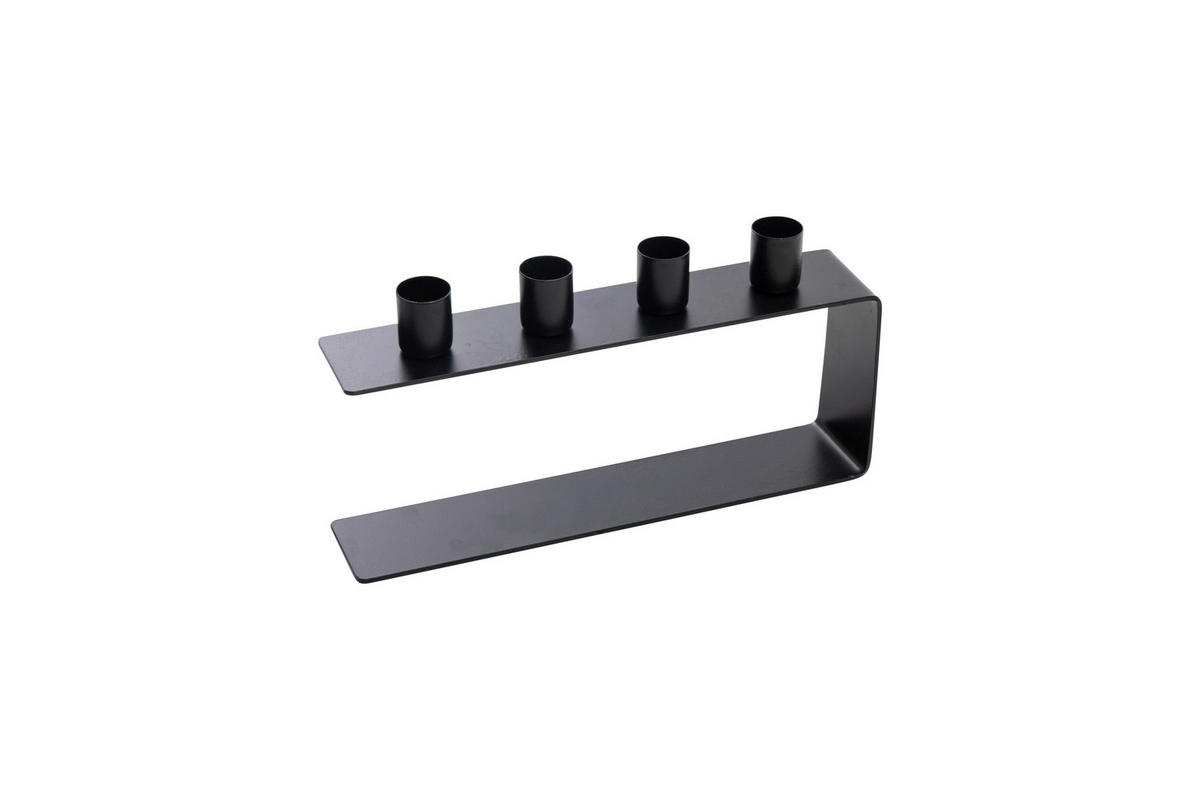 STABKERZENHALTER - Schwarz, Basics, Metall (25/5/13cm)