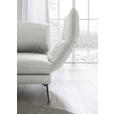 RÉCAMIERE in Echtleder Hellgrau  - Chromfarben/Hellgrau, Design, Leder/Metall (209/85-109/95-16cm) - Dieter Knoll