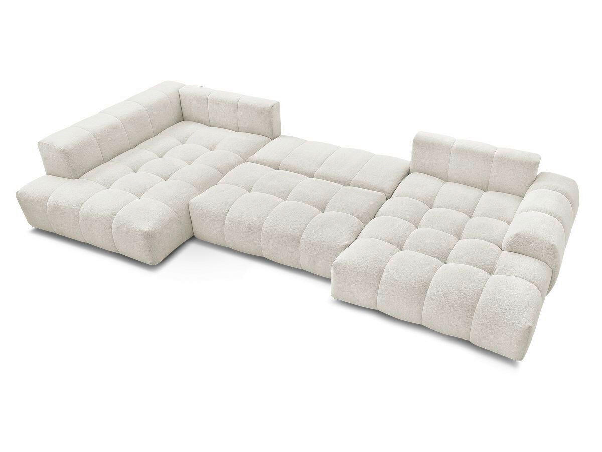 ECKSCHLAFSOFA EVEREST  mit Rücken echt, Armteil links, Armteil rechts Flachgewebe Weiß  - Schwarz/Weiß, MODERN, Kunststoff/Textil (212/423/198cm)