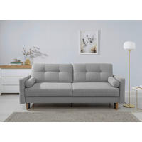 SCHLAFSOFA in Hellgrau  - Buchefarben/Hellgrau, Design, Holz/Textil (222/93/99cm) - MID.YOU