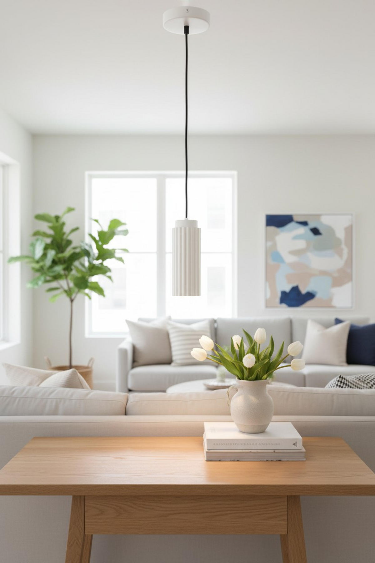 HÄNGELEUCHTE 6,5/120 cm  - Weiß, Design, Metall (6,5/120cm) - Collet's Monde