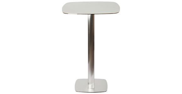 BARTISCH - Edelstahlfarben/Weiß, Design, Glas/Keramik (70/70/105cm) - Novel