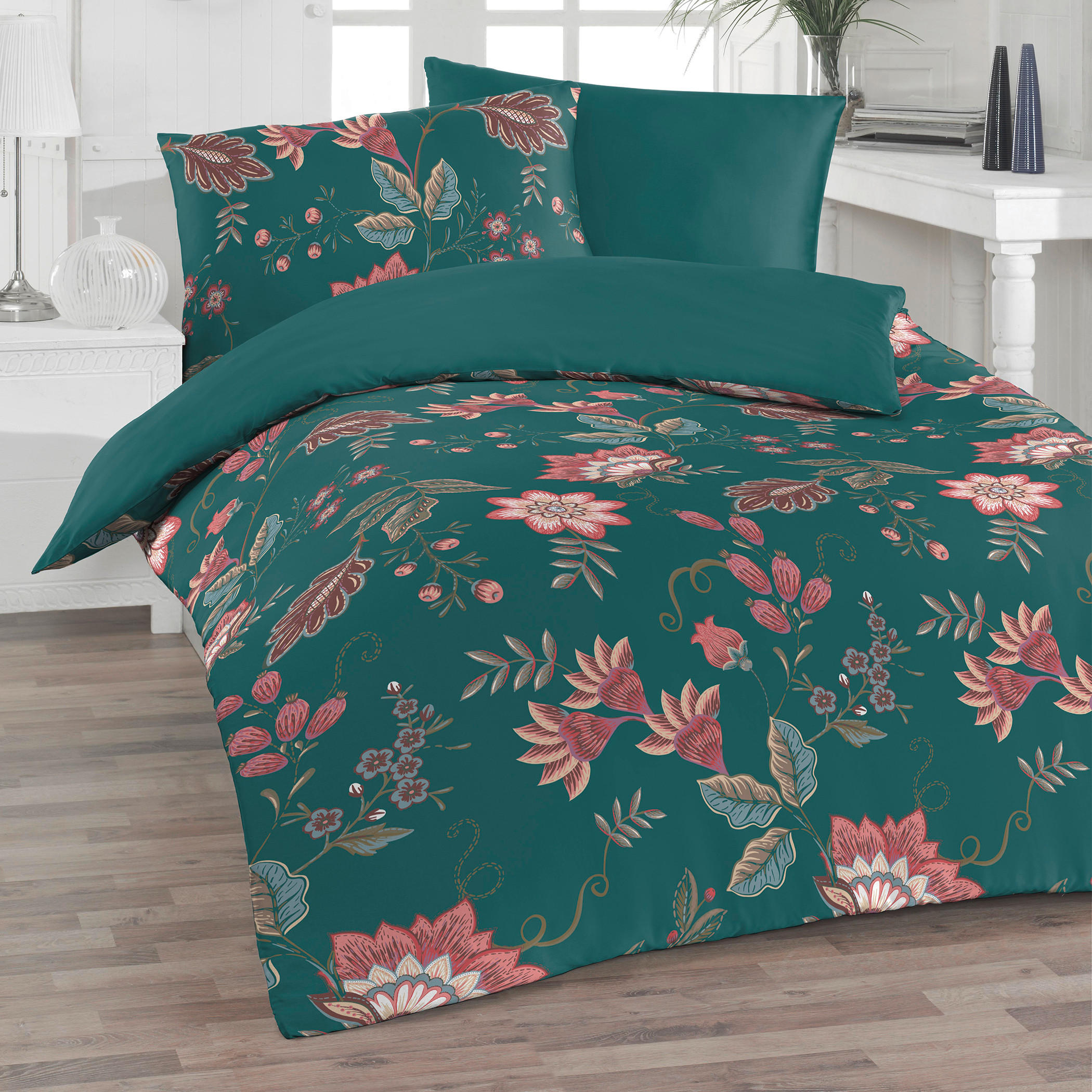 BETTWÄSCHE Satin 140/200 cm  - Grün, Trend, Textil (140/200cm) - Florella