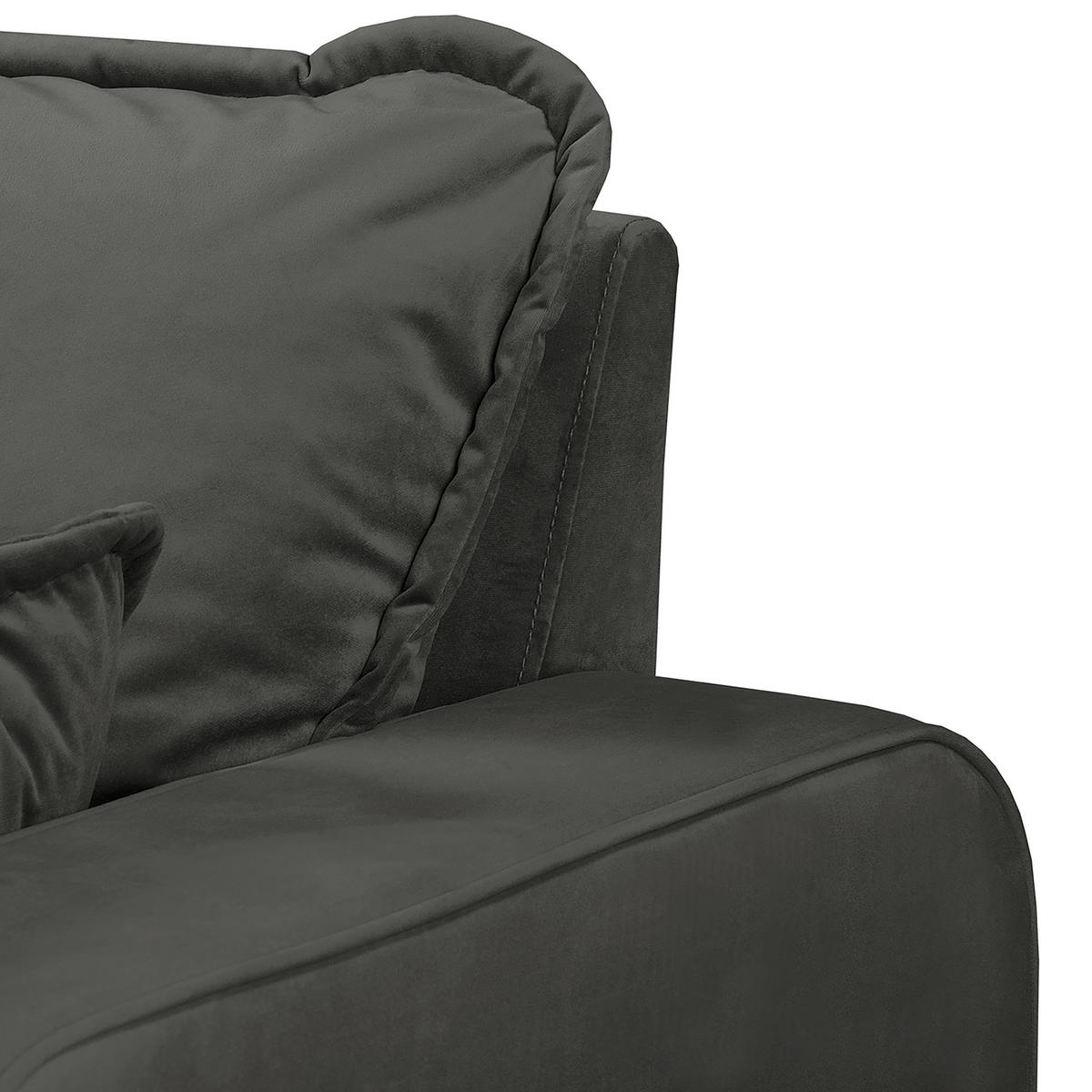 ECKSOFA Mikrofaser Dunkelgrau  - Wengefarben/Dunkelgrau, Design, Holz/Textil (150/230cm) - Livetastic