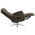 RELAXSESSEL in Leder Graubraun  - Edelstahlfarben/Graubraun, Design, Leder/Metall (70/124/85cm) - Cantus