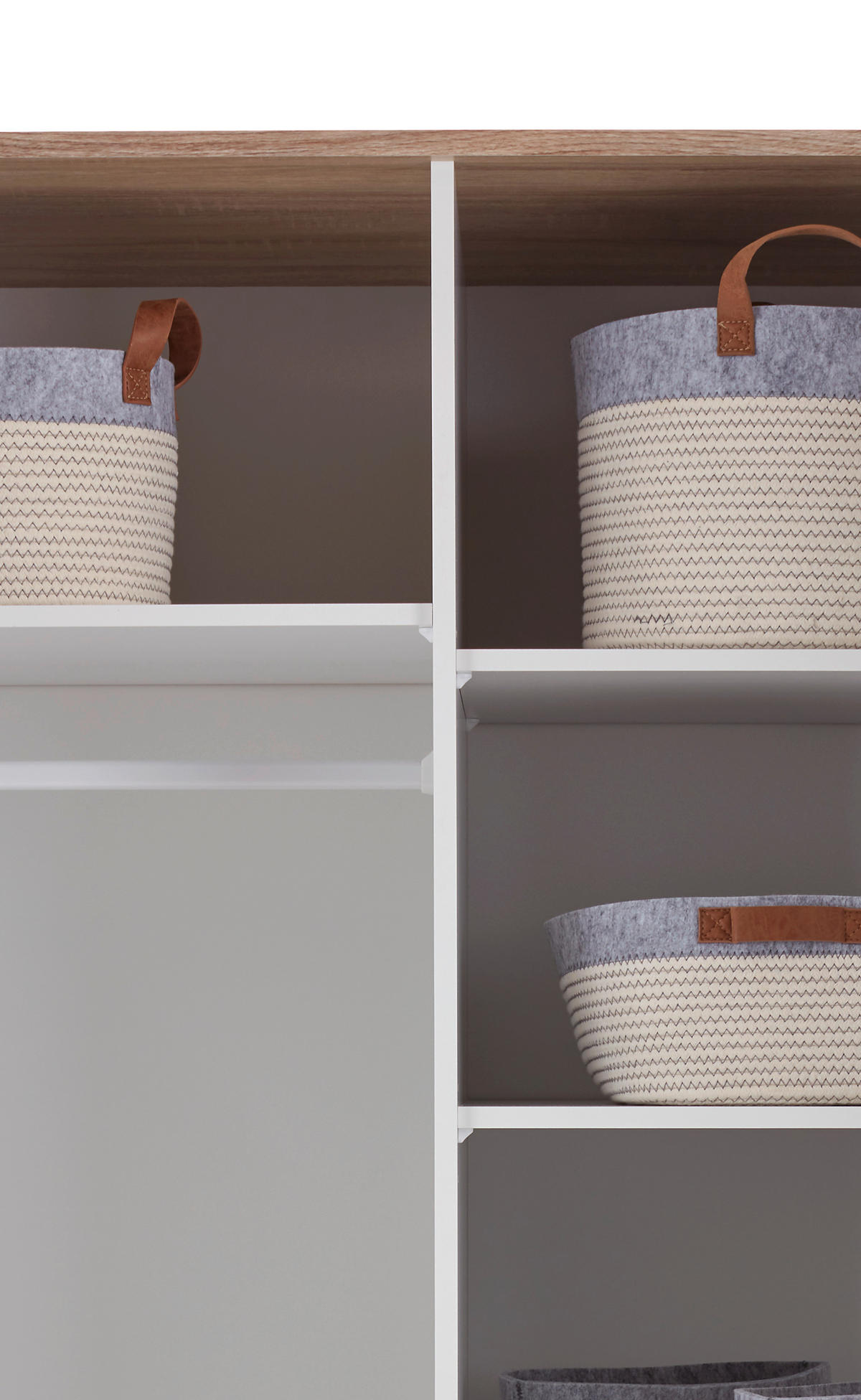 ORMAR S KLASIČNIM VRATIMA     - bijela/hrast Sonoma, Konvencionalno, drvni materijal/plastika (90/191/53cm) - Bessagi Kids