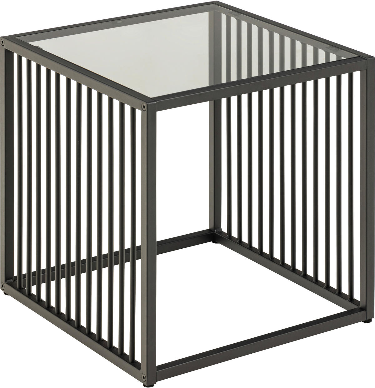 BEISTELLTISCH in Metall, Glas  - Schwarz, Design, Glas/Metall (40/40/40cm) - MID.YOU