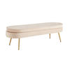 HOCKER in Textil Beige  - Beige/Goldfarben, MODERN, Textil/Metall (142/41/45cm) - Livetastic